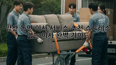 양산 동면 이사 서비스 추천: 스트레스 없는 이사, 완벽 가이드!